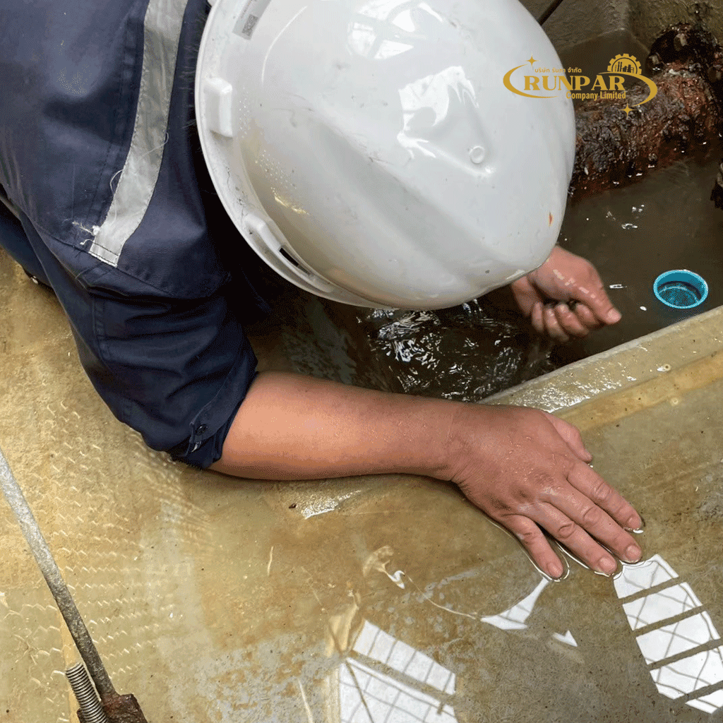 ล้างบ่อพักน้ำโรงงาน กำจัดตะกอน ตะไคร่ และคราบหินปูน สมุทรปราการ